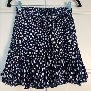 Selfie Leslie Navy and White Patterned Mini Skirt